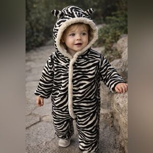 Vintage Milton Funwear Safari Zebra Toddler Dress Up Playsuit Snowsuit